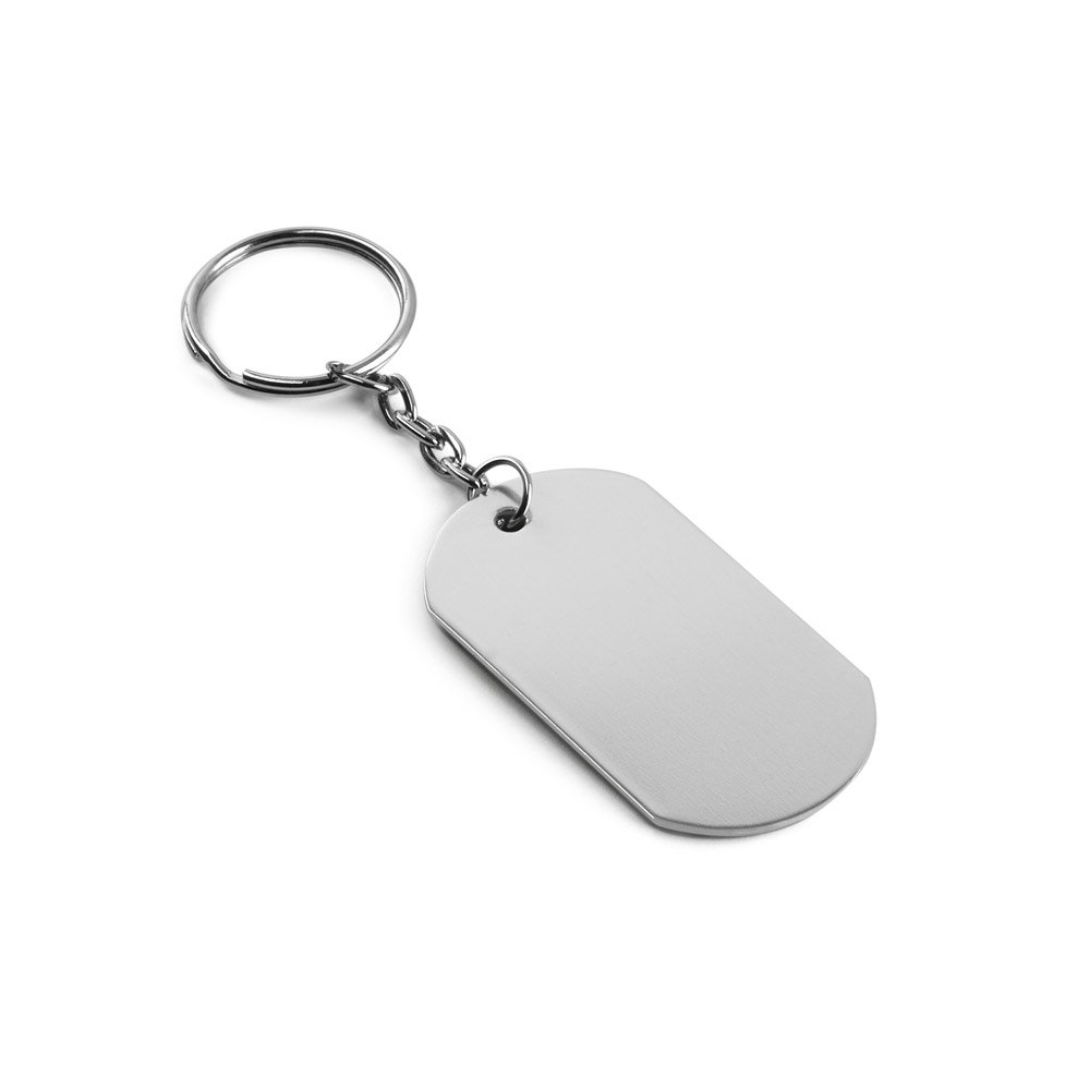 Chaveiro em alumínio SP-93356-127 na cor Cromado satinado