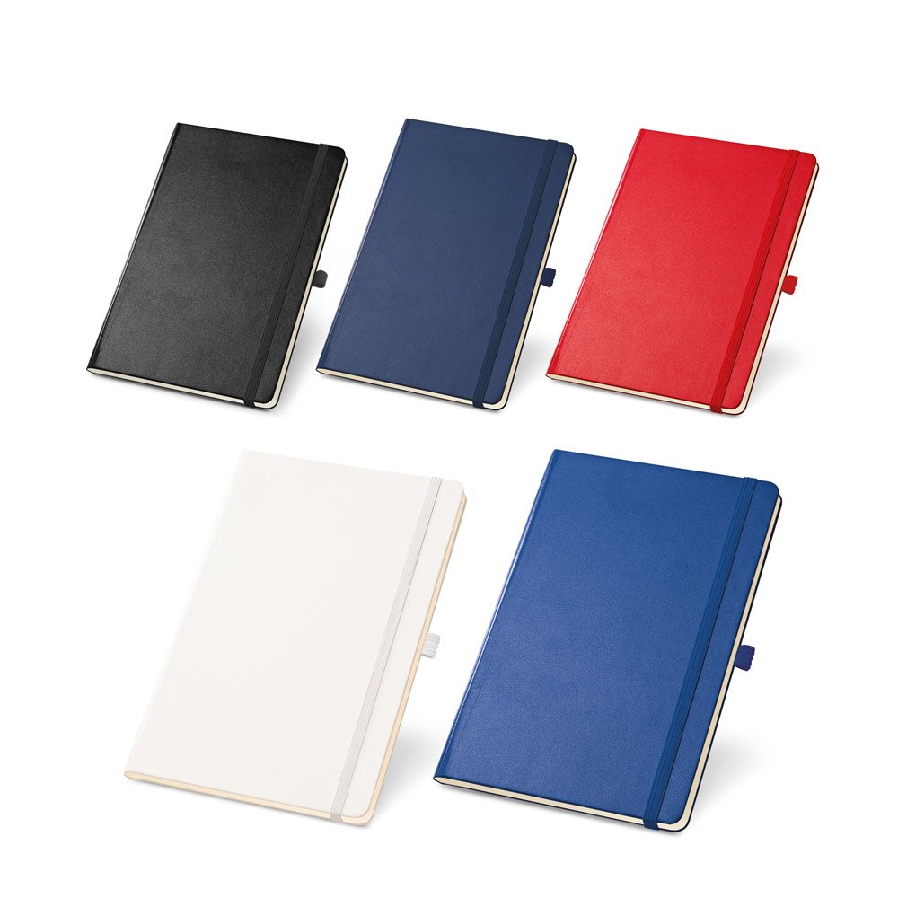 Caderno A5 de capa dura com páginas lisas SP-93491-103 na cor Preto