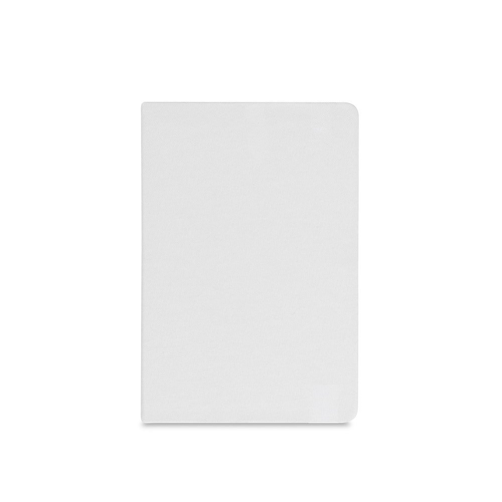 Caderno A5 de capa dura em poliéster 100% reciclado 300D ideal para personalização em sublimação SP-93653-106 na cor Branco