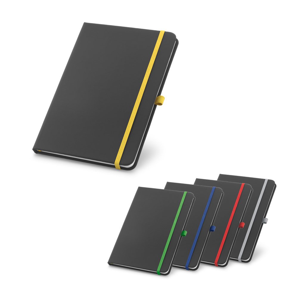 Caderno A5 de capa dura em c.sintético, com páginas pautadas SP-93717-105 na cor Vermelho