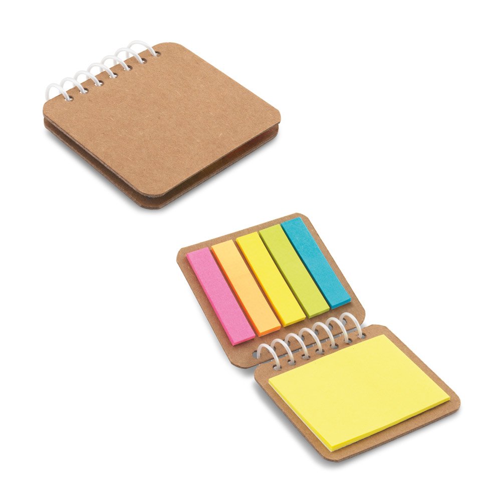 6 blocos adesivados com capa em papel kraft SP-93718-160 na cor Natural