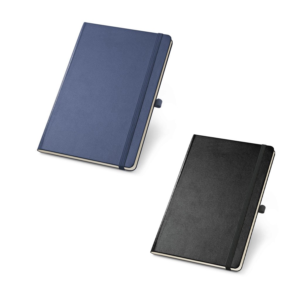 Caderno A6 de capa dura com páginas lisas SP-93726-103 na cor Preto
