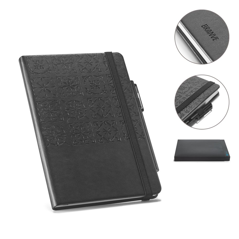 Caderno TILES A5 em C.sintético SP-93737-103 na cor Preto