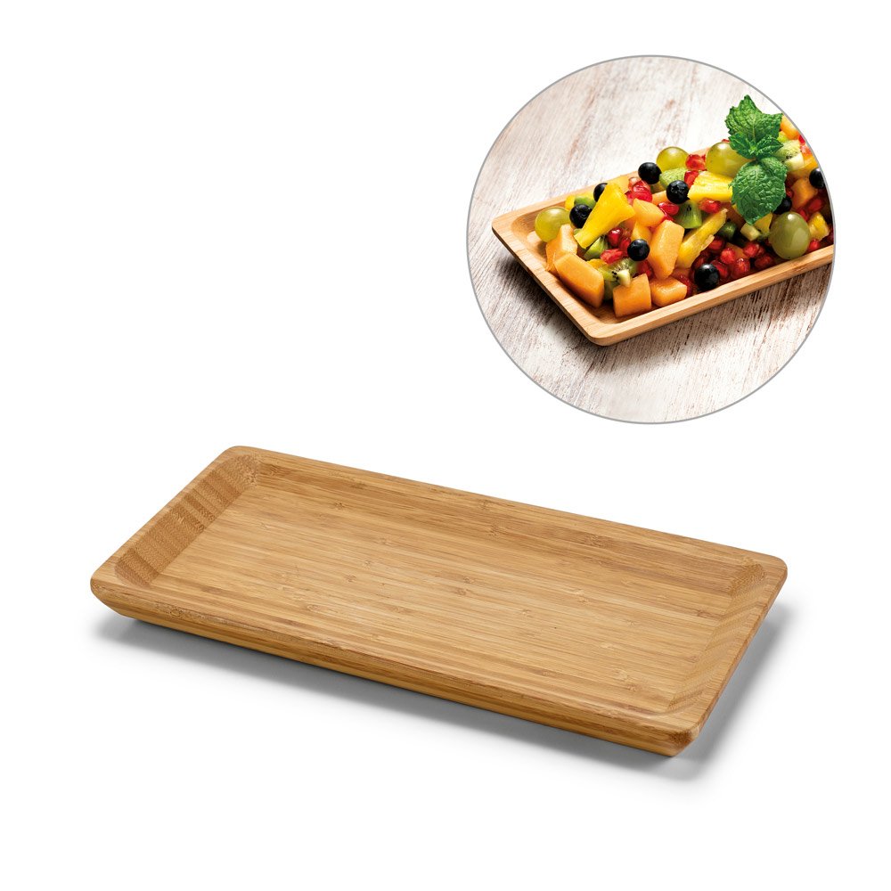 Travessa em bambu indicada para servir alimentos SP-93861-160 na cor Natural