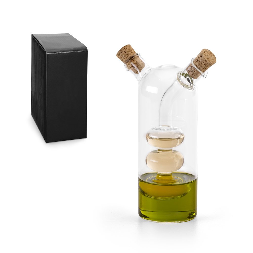 Galheteiro em vidro que contém dois reservatórios 50 mL e 250 mL SP-93875-110 na cor Transparente