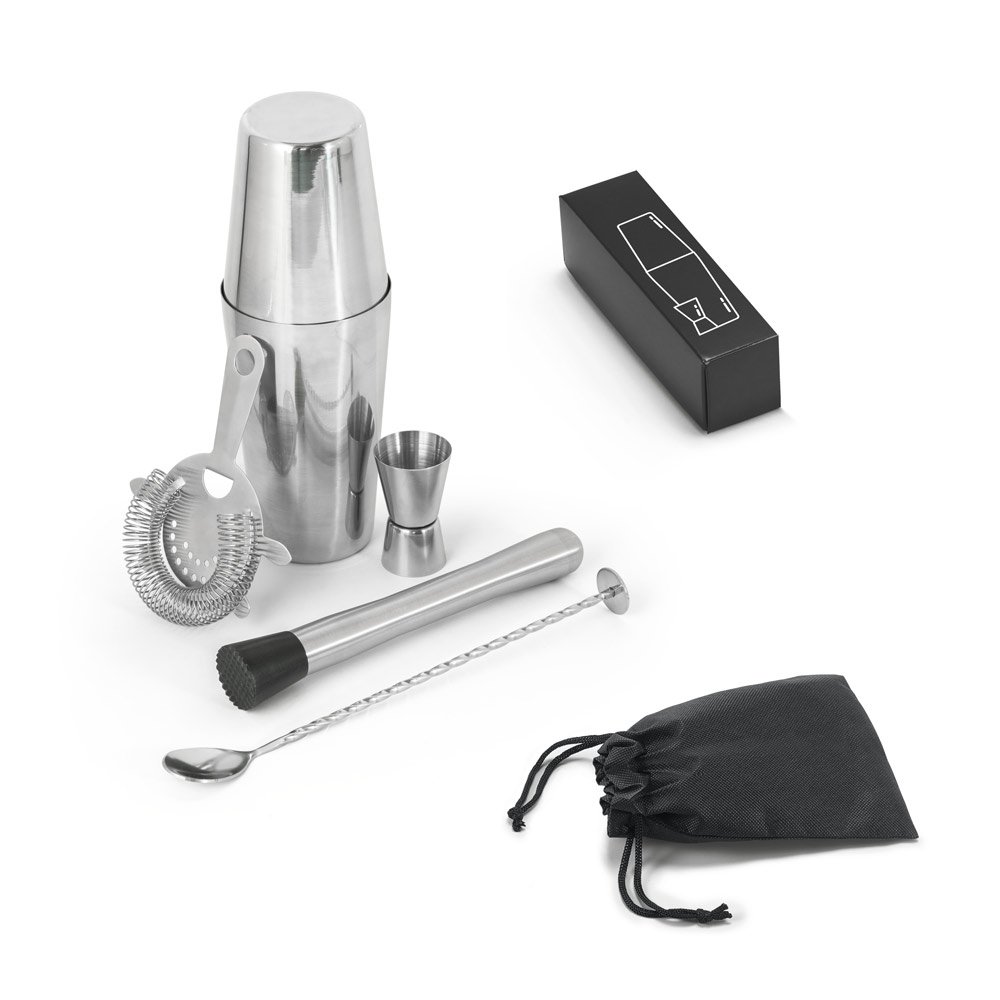 Set de coquetel com 6 peças em aço inox SP-94043-107 na cor Cromado
