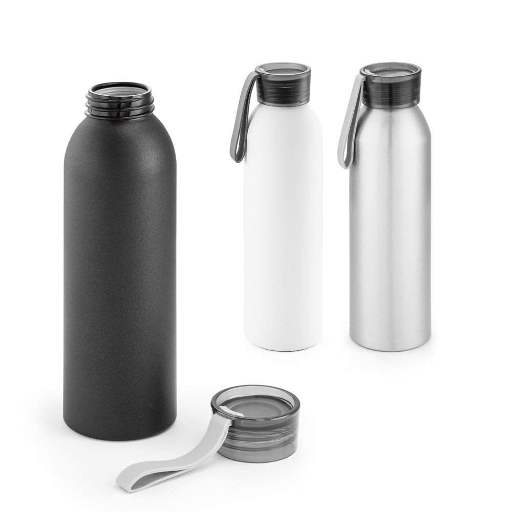 Squeeze em alumínio com tira em silicone (660 mL) SP-94059-127 na cor Cromado satinado