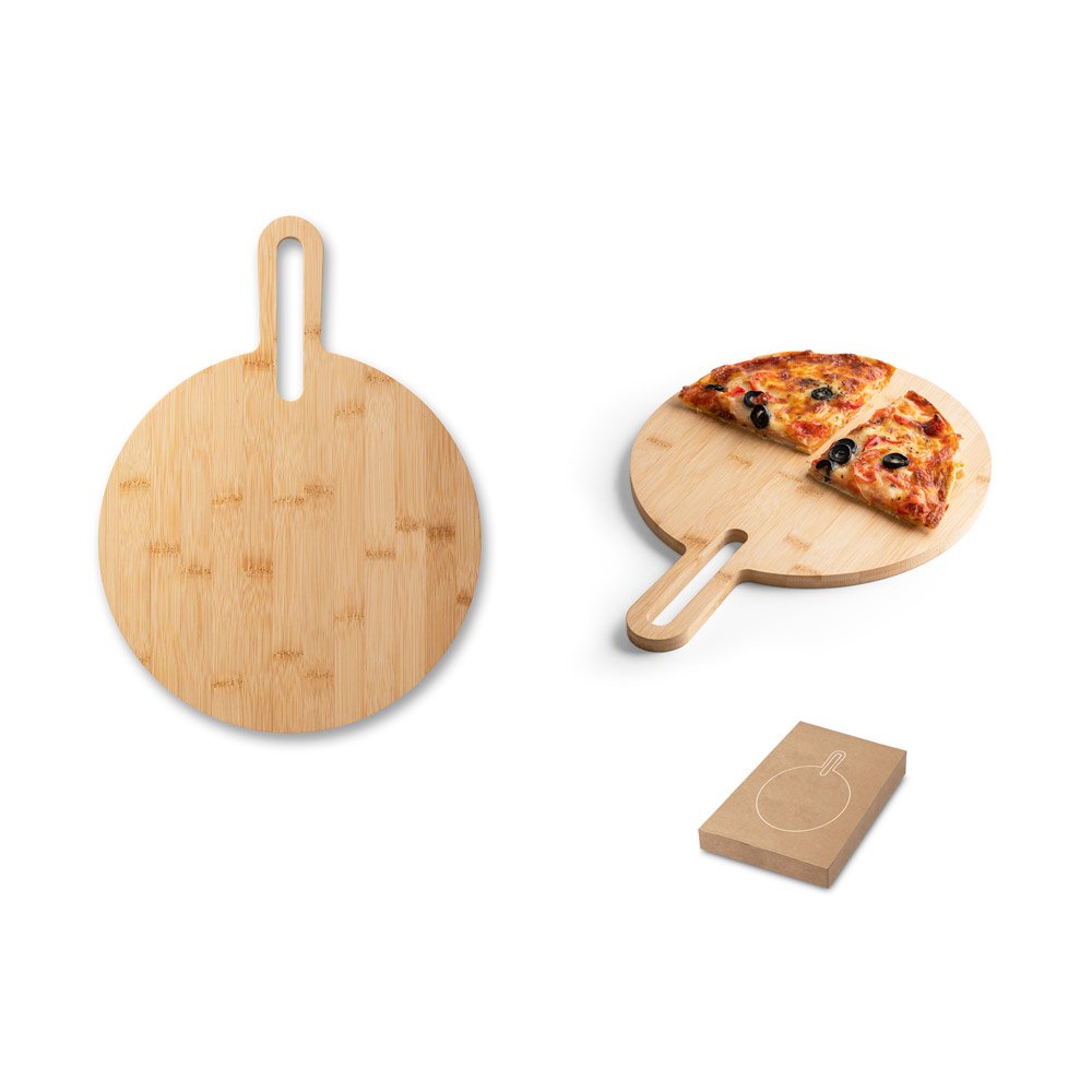 Tábua de servir aperitivos em bambu com pega SP-94259-160 na cor Natural