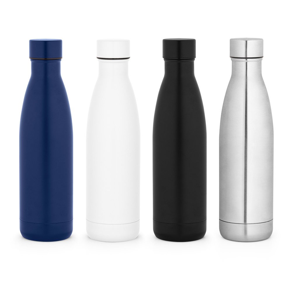 Garrafa térmica em aço inox 90% reciclado de parede dupla isolada a vácuo, com acabamento mate (810 mL) SP-94285-134 na cor Azul marinho