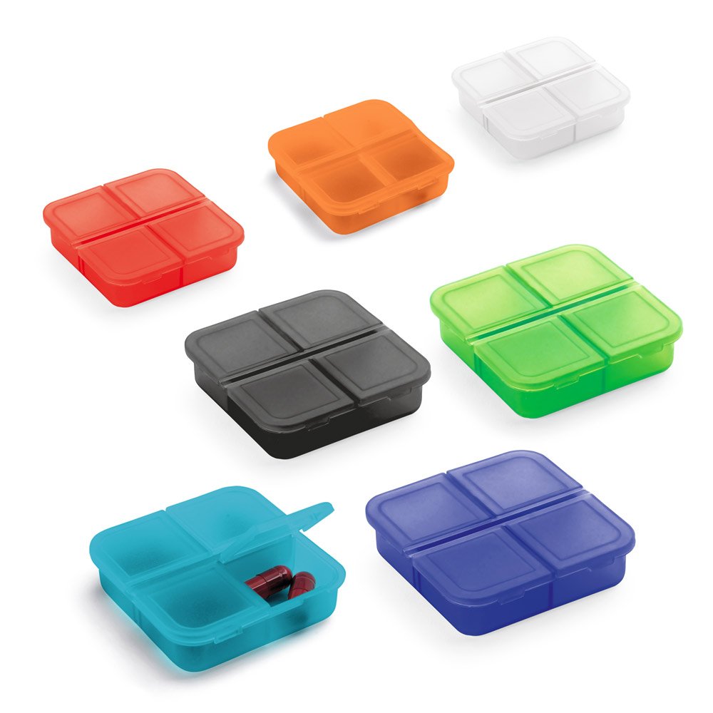 Porta comprimidos com 4 divisórias SP-94306-128 na cor Laranja