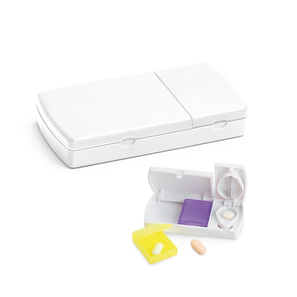 Porta comprimidos com 2 divisórias SP-94307-106 na cor Branco