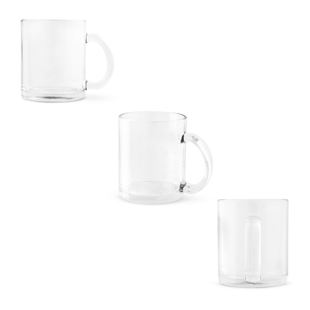 Caneca em vidro para sublimação (350 mL) SP-94318-110 na cor Transparente