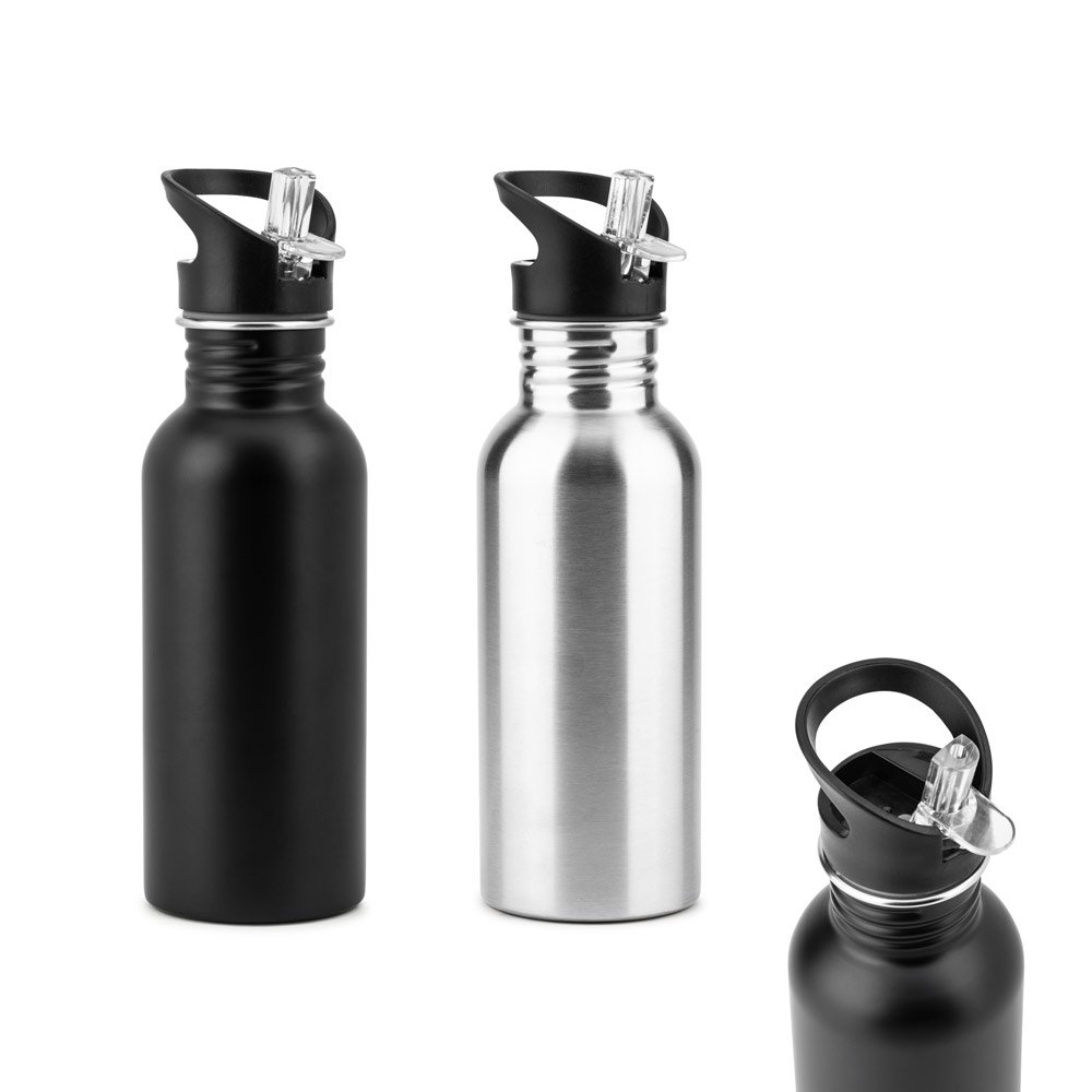 Garrafa em aço inox com parede simples SP-94383-127 na cor Cromado satinado