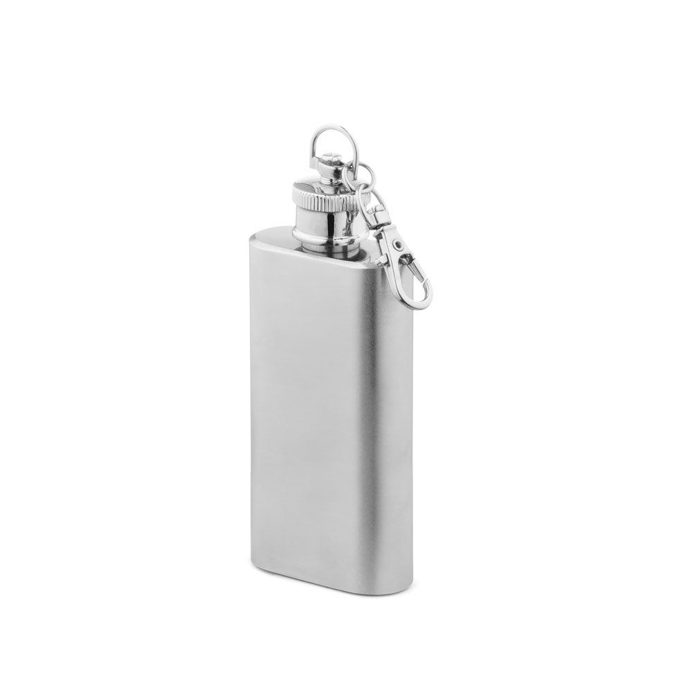 Garrafa de bolso em aço inox (50 mL) SP-94436-127 na cor Cromado satinado