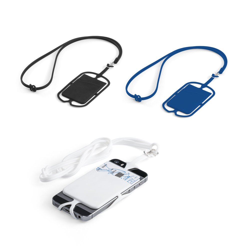 Porta cartões para celular em silicone SP-94446-106 na cor Branco