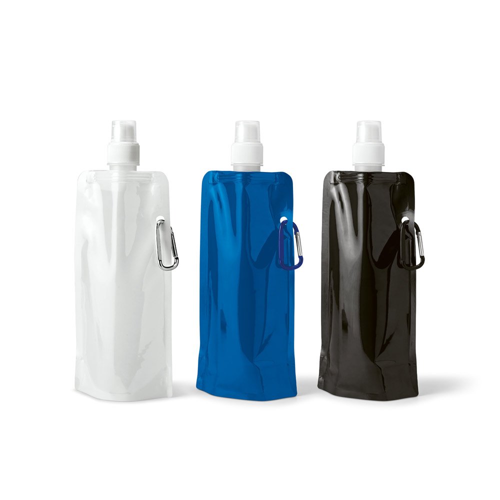Squeeze dobrável em PE com bico de sistema "push-pull" e acabamento mate (460 mL) SP-94689-114 na cor Azul royal