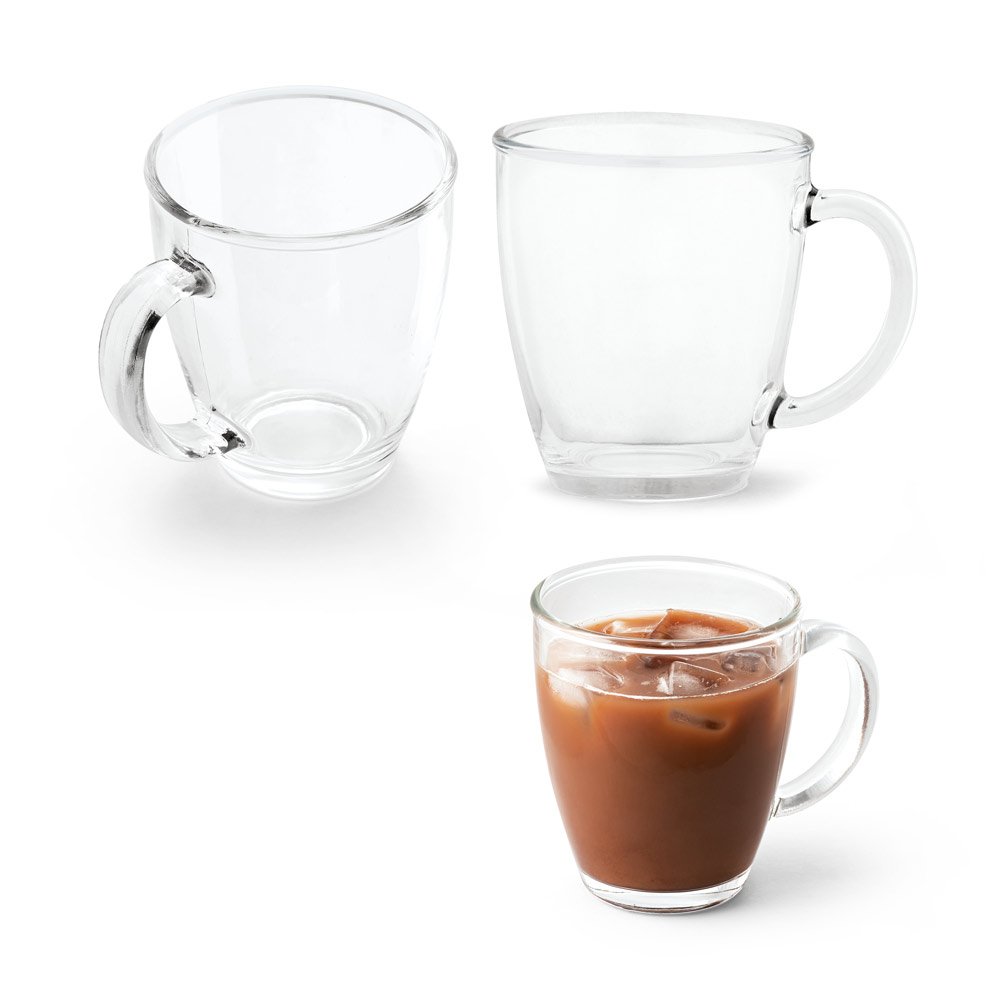 Caneca em vidro (390 mL) SP-94768-110 na cor Transparente