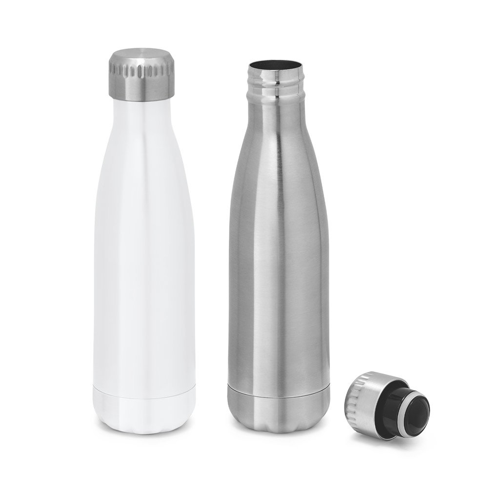 Garrafa térmica para sublimação em aço inox, de parede dupla isolada a vácuo (510 mL) SP-94958-127 na cor Cromado satinado
