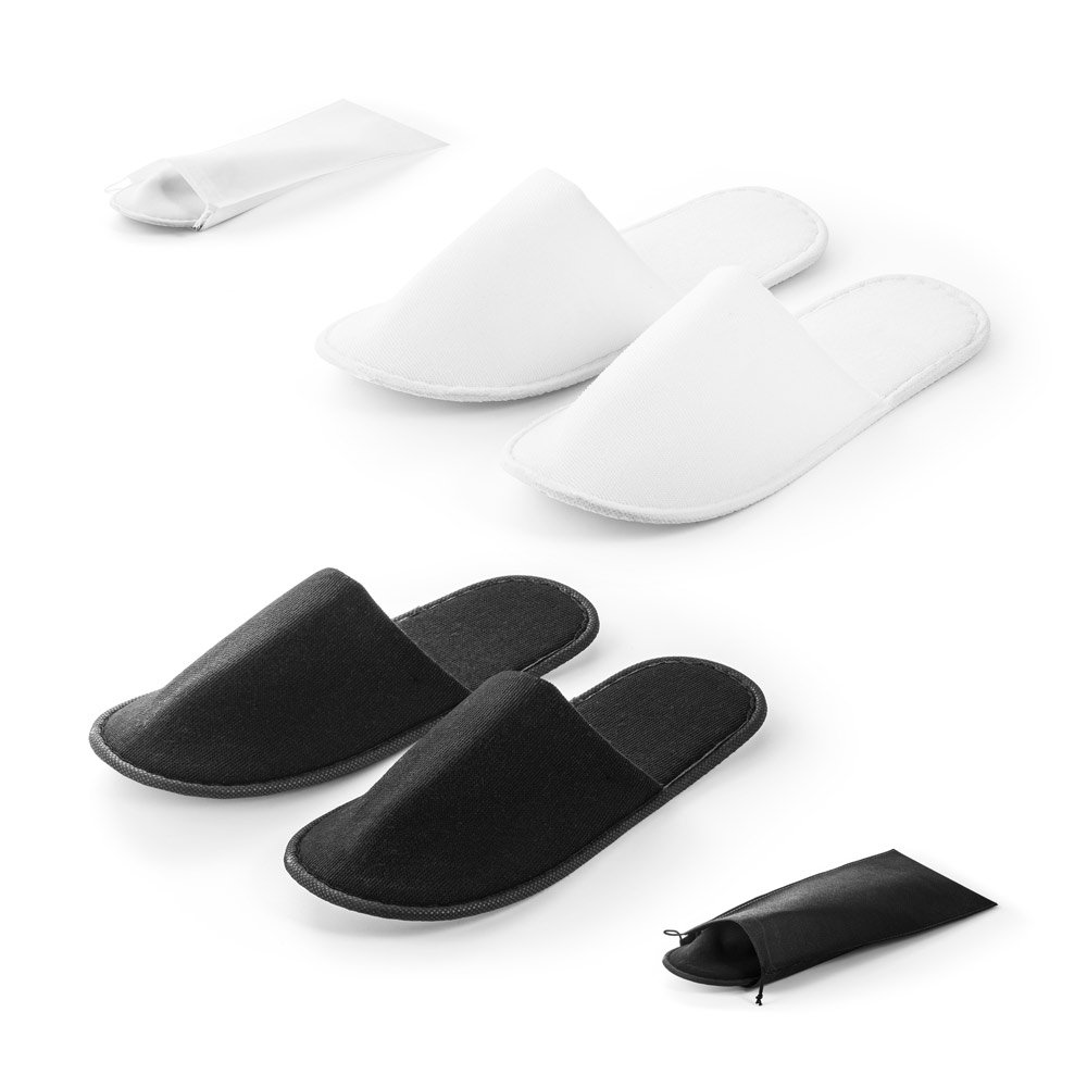 Chinelos de quarto unissex em poliéster SP-95069-106 na cor Branco