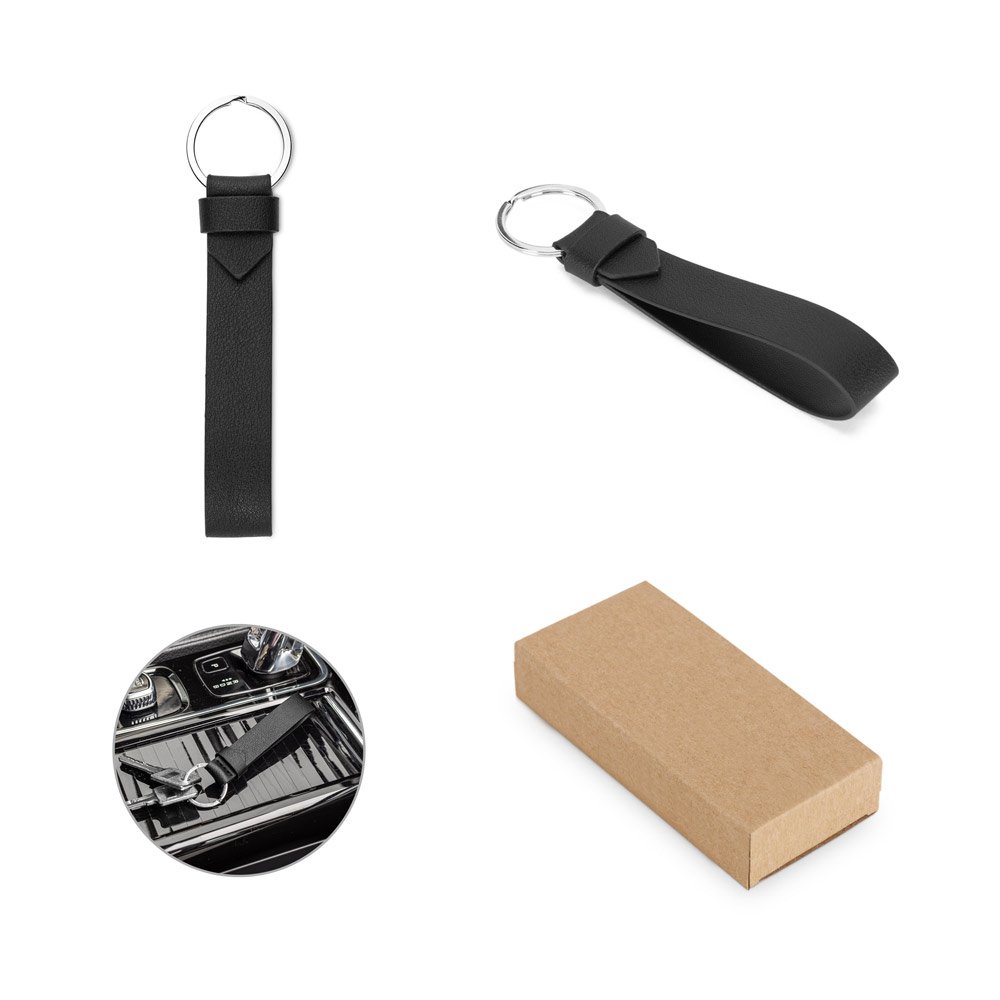 Chaveiro em PU com argola SP-95093-103 na cor Preto