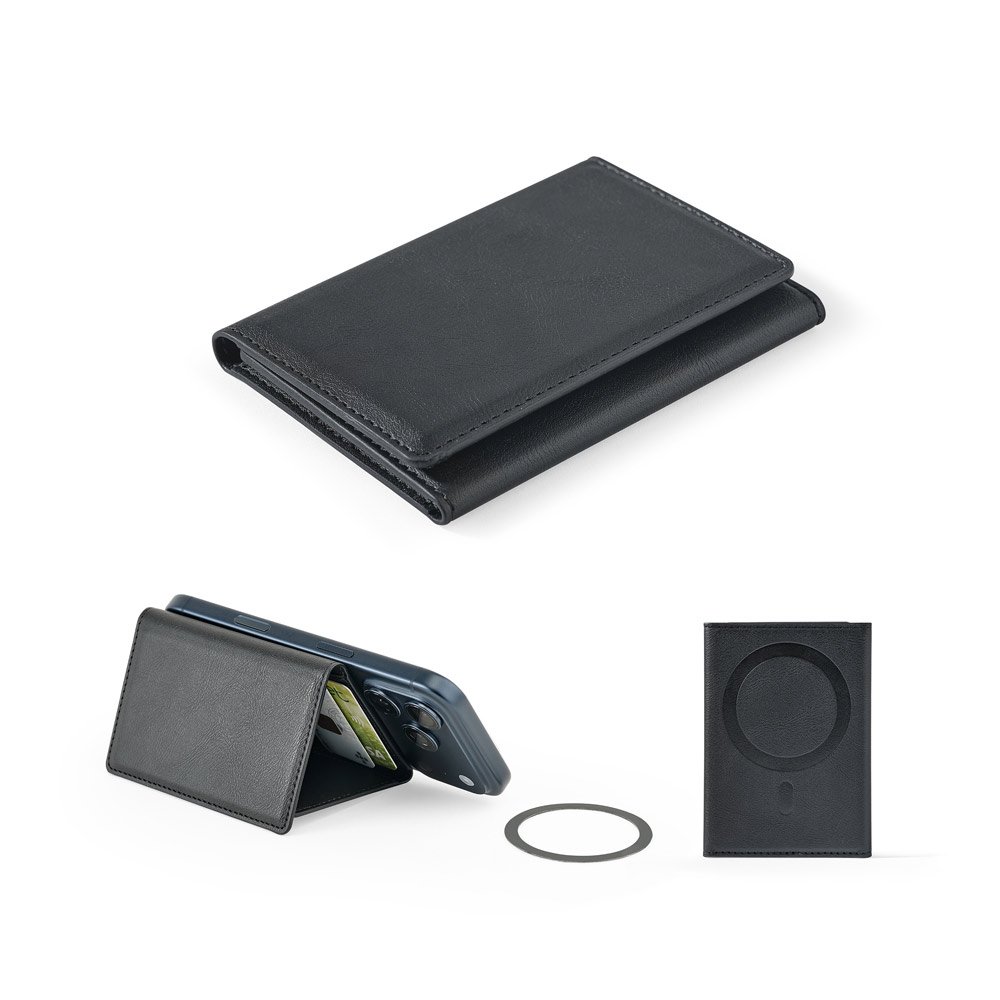 Carteira magnética em PU de grande capacidade com bloqueio RFID SP-95127-103 na cor Preto
