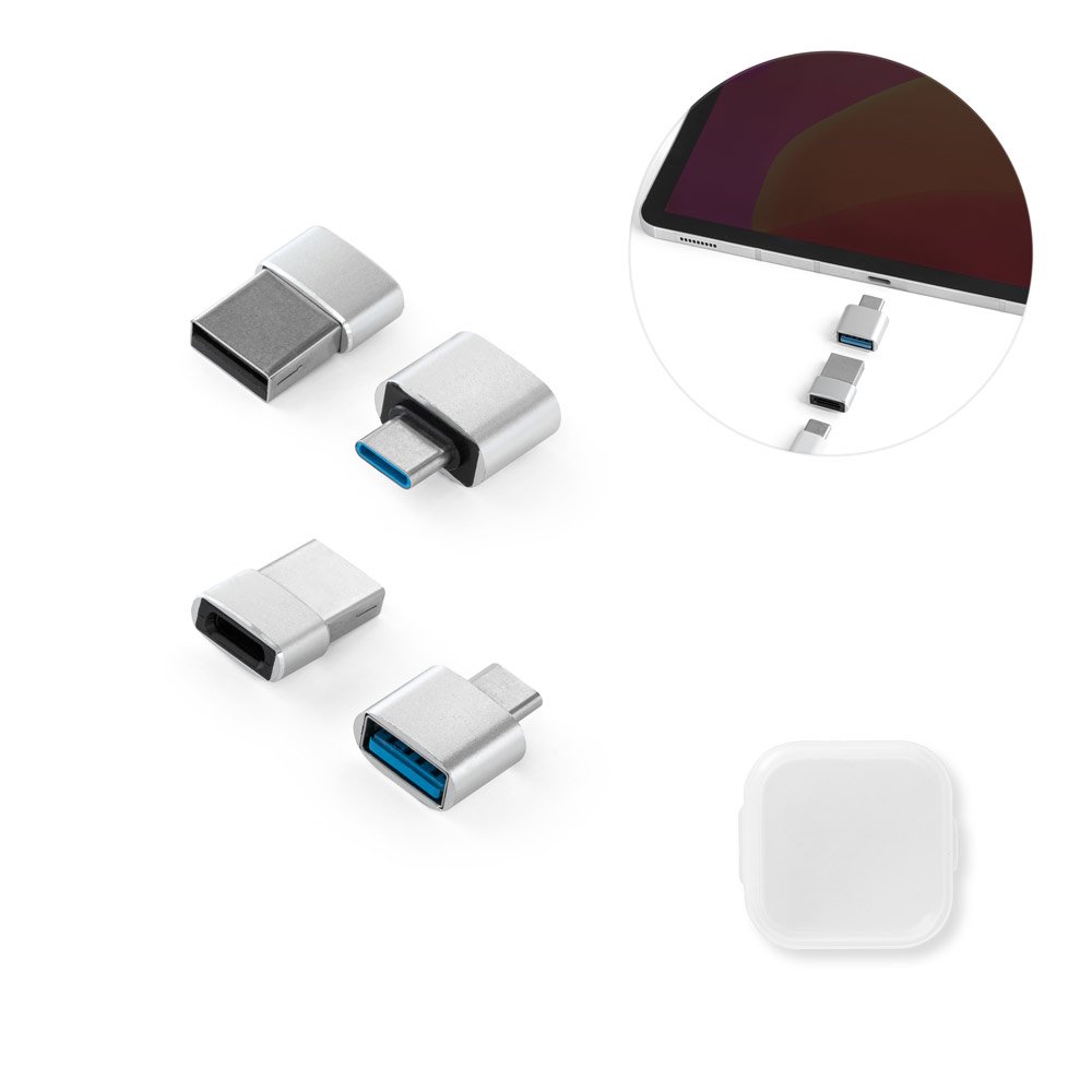 Conjunto de adaptadores em alumínio SP-97090-127 na cor Cromado satinado