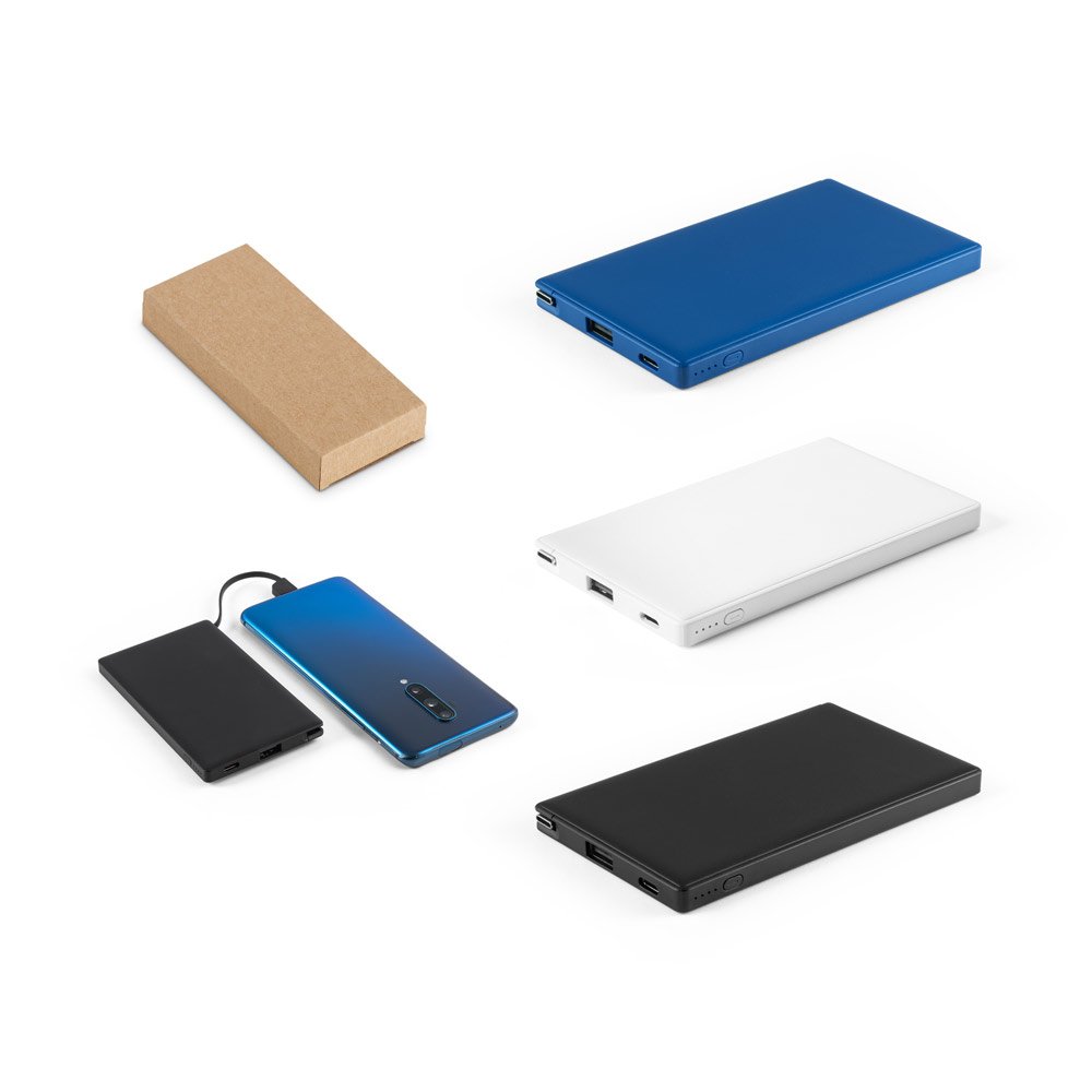Bateria portátil em ABS 100% reciclado (4'000 mAh) SP-97163-103 na cor Preto