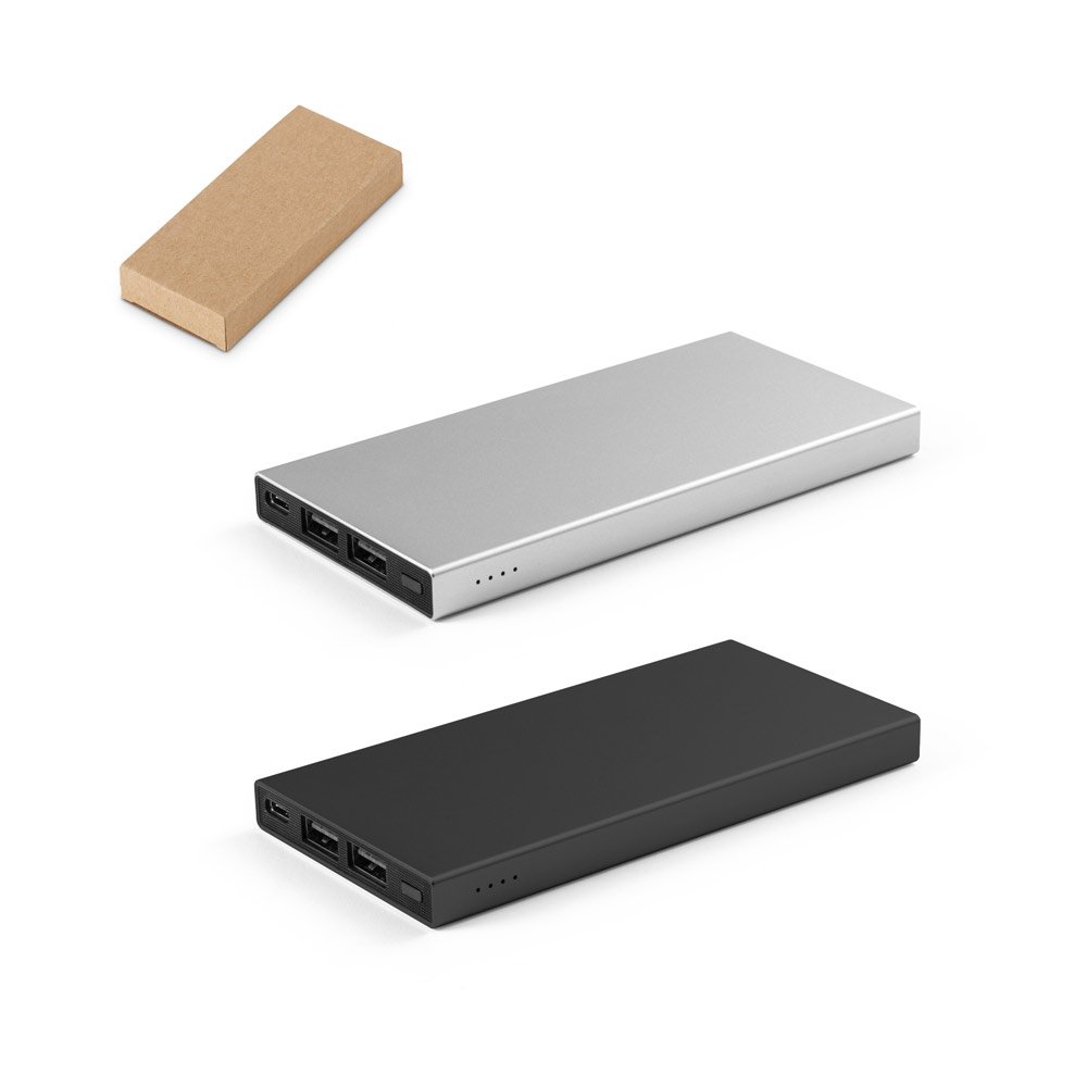 Bateria portátil em alumínio 100% reciclado (5'000 mAh) SP-97164-103 na cor Preto
