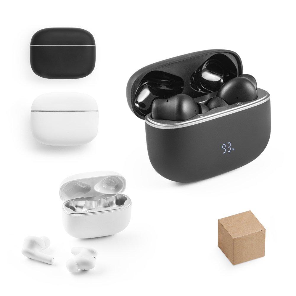Fones de ouvido wireless com ANC e autonomia de 7h, em ABS 100% reciclado SP-97181-106 na cor Branco