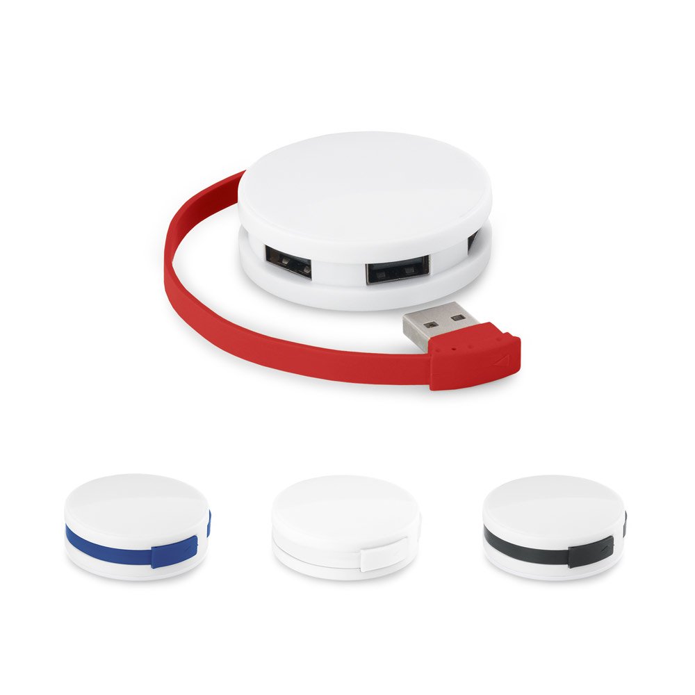Hub USB 2'0 em ABS com 4 portas SP-97357-114 na cor Azul royal