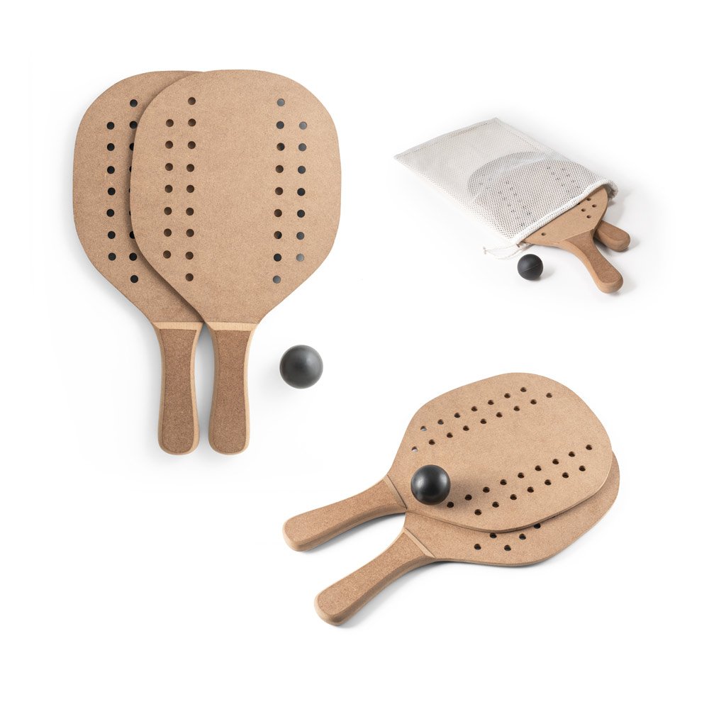 Raquetes de praia em MDF SP-98144-170 na cor Natural escuro