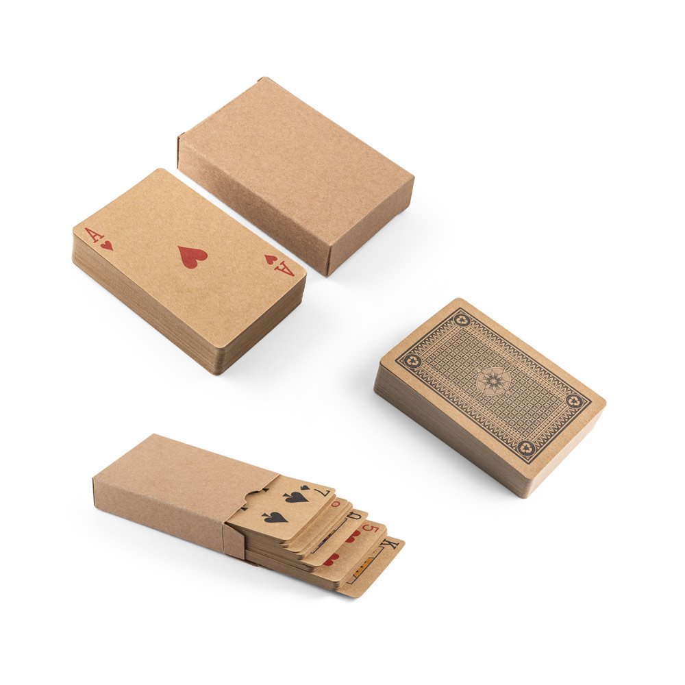 Baralho de 54 cartas clássicas em papel kraft SP-98149-103 na cor Preto