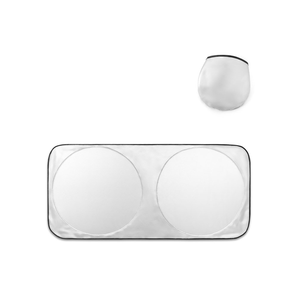 Protetor solar para carro em poliéster 210D com duas áreas circulares de 65 cm SP-98168-113 na cor Cinza