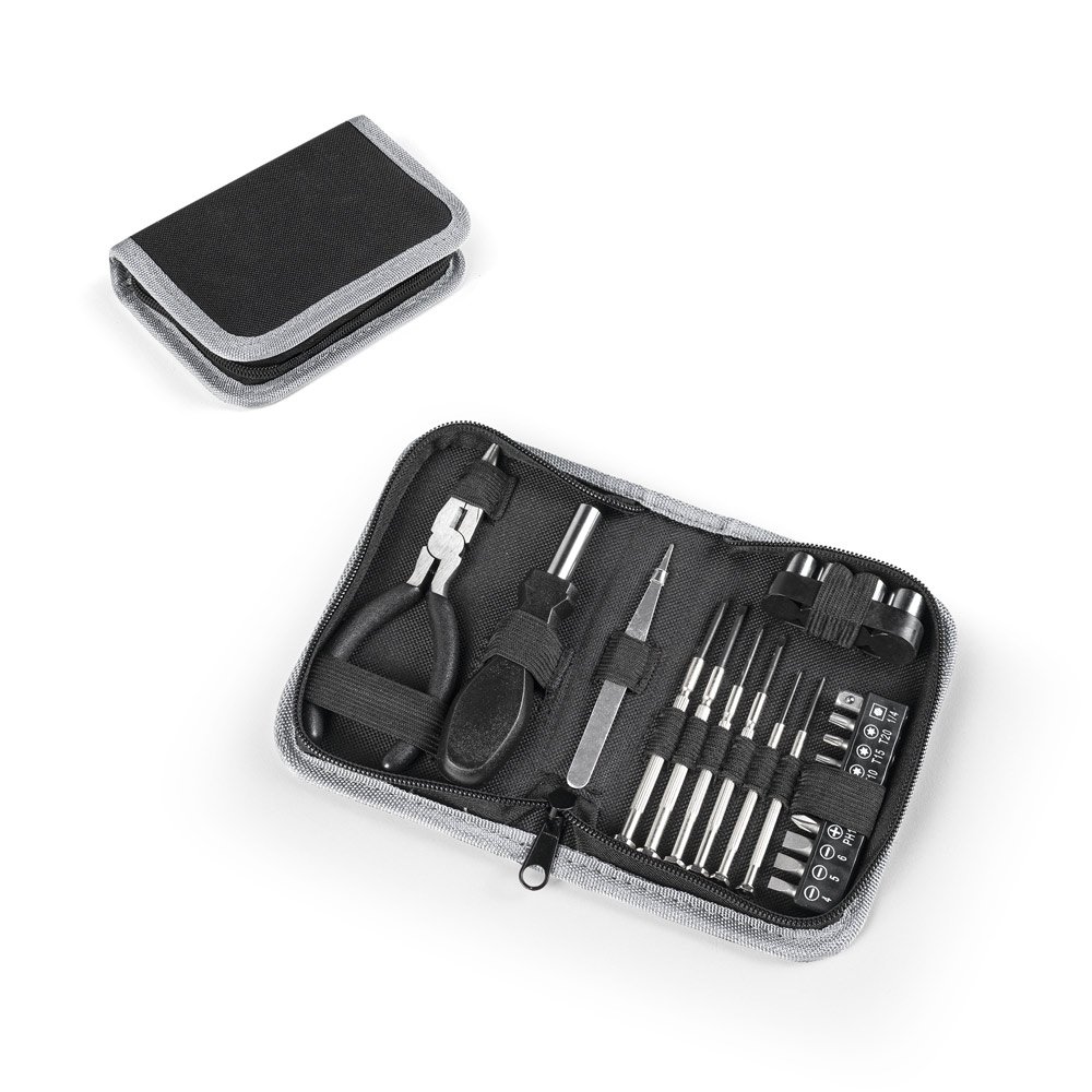 Conjunto de ferramentas multifuncionais com 24 peças em aço de carbono SP-98172-103 na cor Preto