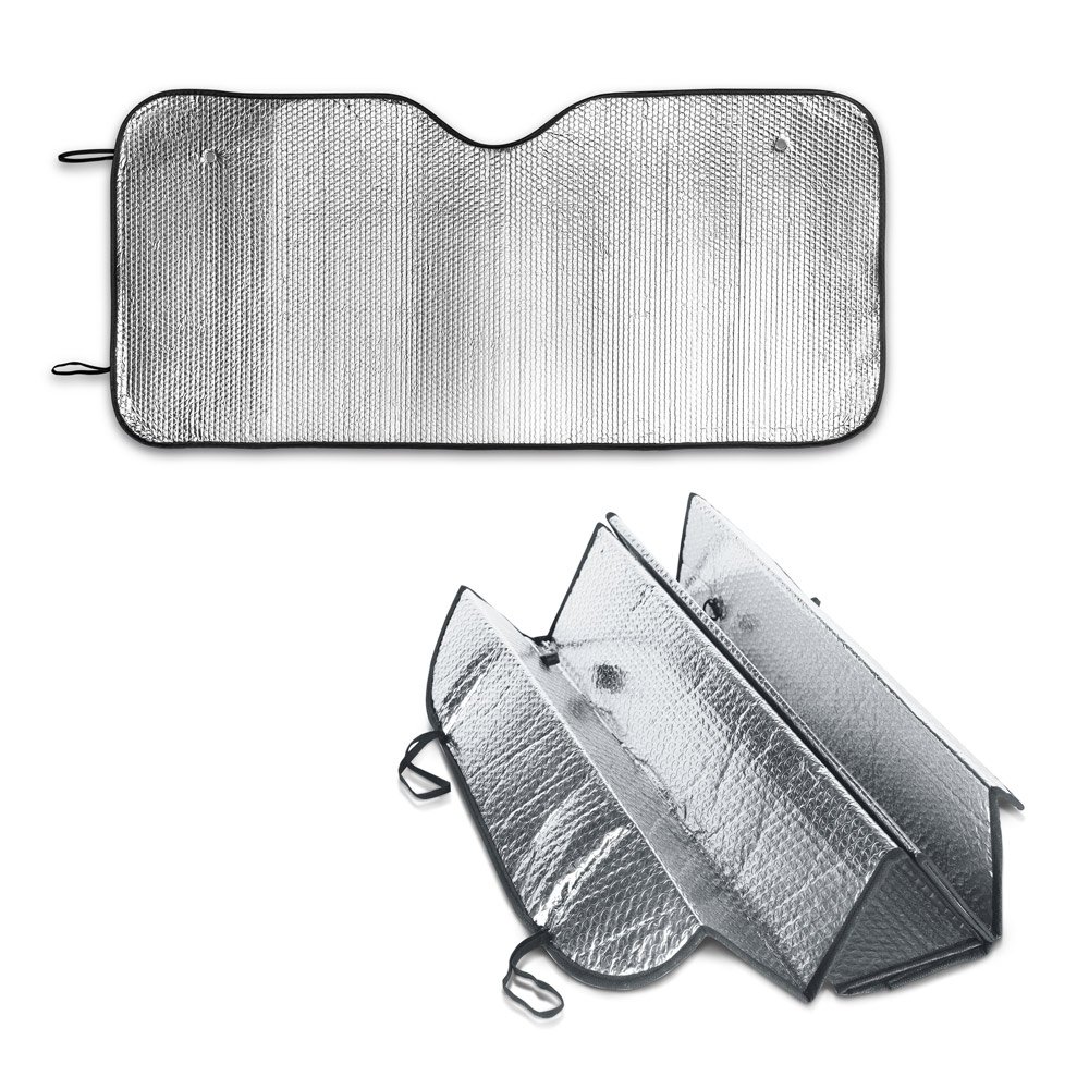 Protetor solar para carros em espuma PE e forrado com folha de alumínio SP-98192-107 na cor Cromado