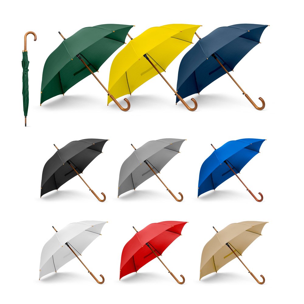 Guarda-chuva em poliéster pongee 190T com abertura automática SP-99043-106 na cor Branco