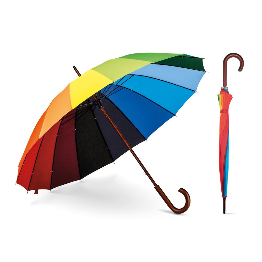 Guarda-chuva arco-íris em poliéster pongee 190T SP-99140-100 na cor Sortido