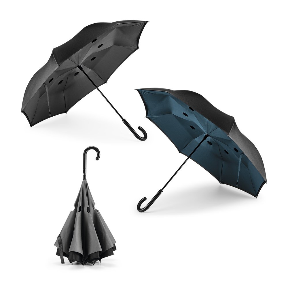 Guarda-chuva, reversível, em poliéster pongee 190T SP-99146-113 na cor Cinza