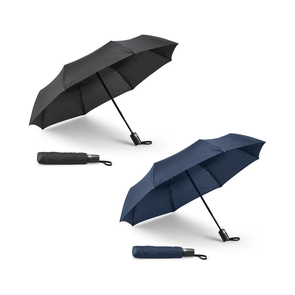 Guarda-chuva, dobrável, em pongee 190T com abertura e fecho automático SP-99147-104 na cor Azul