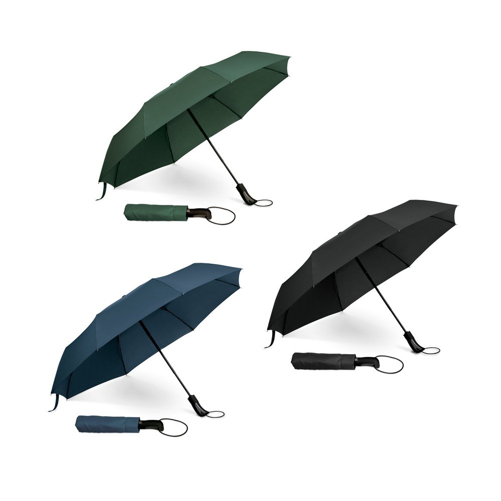 Guarda-chuva, dobrável, em 190T pongee com abertura e fecho automático SP-99151-129 na cor Verde escuro
