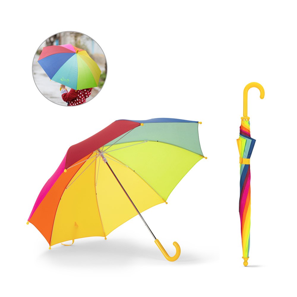 Guarda-chuva colorido para criança de 19" em poliéster 190T SP-99168-100 na cor Sortido