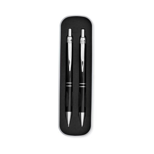 CONJUNTO CANETA E LAPISEIRA METAL SPX-06078-PRE NA COR PRETO
