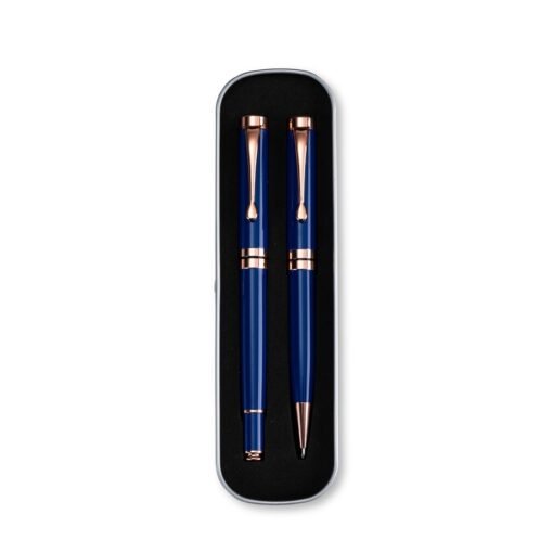 CONJUNTO CANETAS EXECUTIVAS 2 PEÇAS SPX-09433-AZU/BRO NA COR AZUL