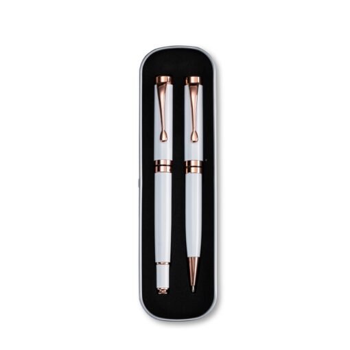 CONJUNTO CANETAS EXECUTIVAS 2 PEÇAS SPX-09433-BCO/BRO NA COR BRANCO