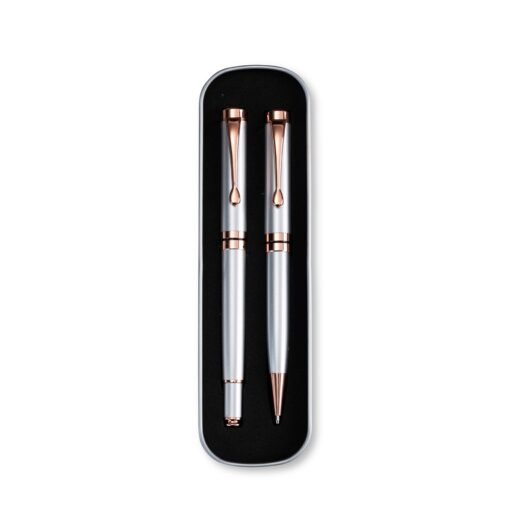 CONJUNTO CANETAS EXECUTIVAS 2 PEÇAS SPX-09433-PRA/BRO NA COR PRATA
