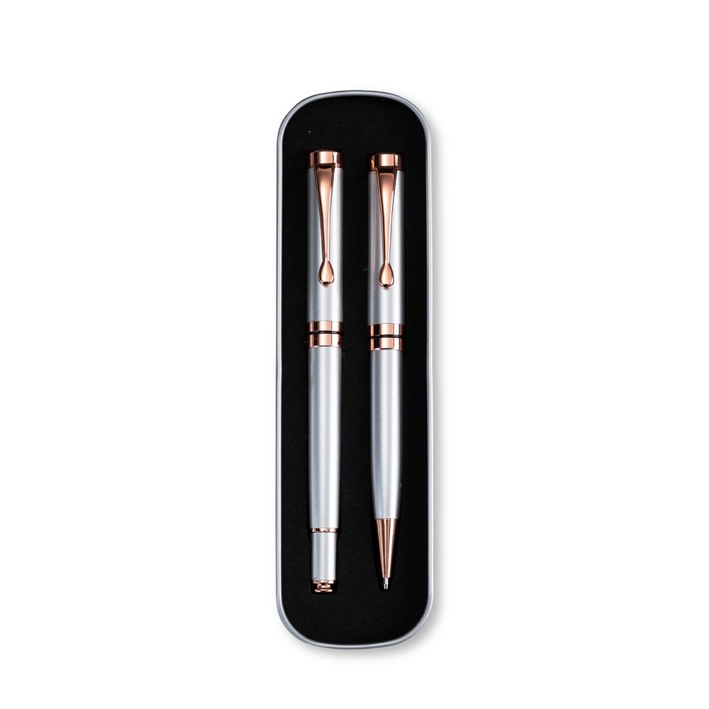 CONJUNTO CANETAS EXECUTIVAS 2 PEÇAS SPX-09433-PRA/BRO NA COR PRATA