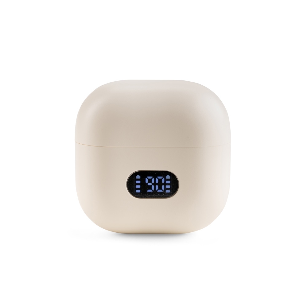 FONE DE OUVIDO BLUETOOTH COM CASE CARREGADOR SPX-E@09411-BEG NA COR BEGE