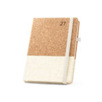 Agenda em cortiça e linho SP-66199-150 na cor Natural claro