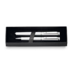 Conjunto de canetas roller e esferográfica em metal SP-81199-106 na cor Branco