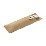Conjunto de caneta esferográfica com escrita em azul e lapiseira em papel kraft SP-91846-106 na cor Branco